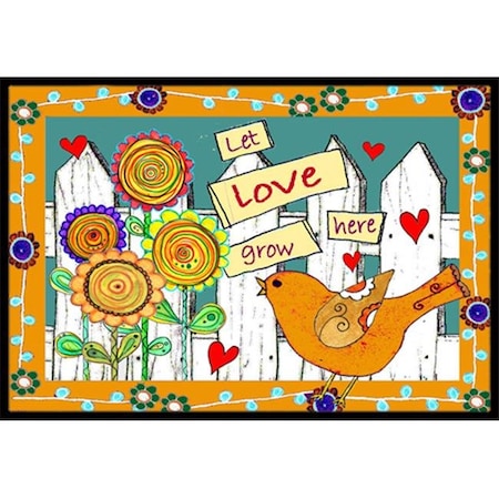 Carolines Treasures Carolines Treasures PJC1101JMAT Let Love Grow Here Indoor & Outdoor Mat; 24 x 36 in. PJC1101JMAT